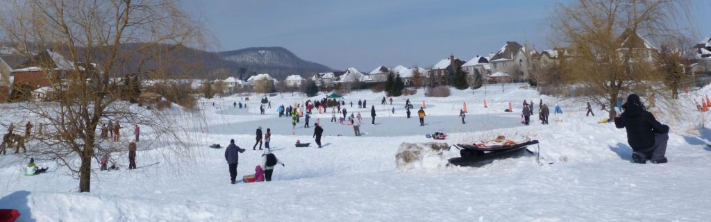 Photo de personnes pratiquant différents sports d'hiver